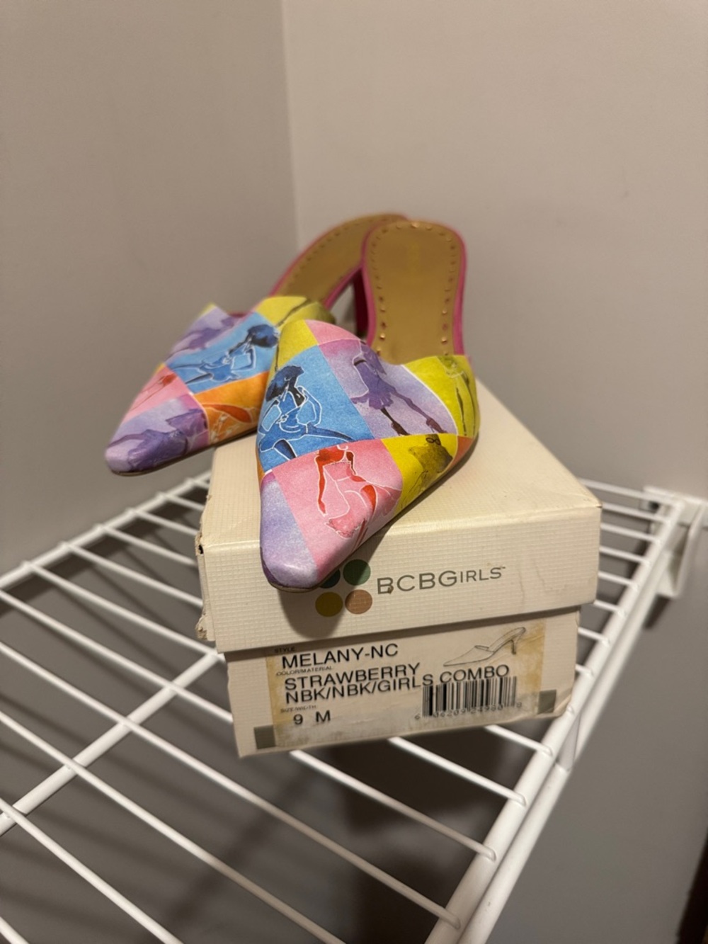 BCBGeneration Multicolor Pointed-Toe Slip-On Mules